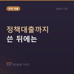 햇살론 등 정책대출까지 쓴 뒤의 개인회생, 판단 기준 정리